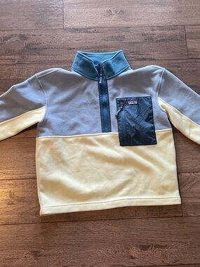 Patagonia Mint Green and Blue Fleece Zip Jacket